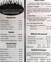 Backdraft -be-que Inc menu