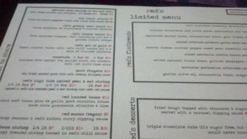 Red's Place menu