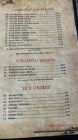 Sultans Turkish menu