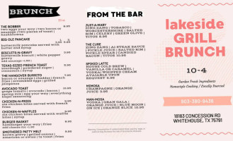 The Lakeside Grill menu