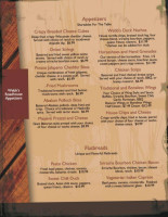 Webb's Roadhouse menu