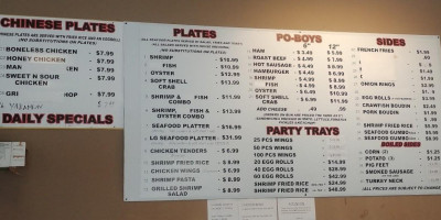 Westwego Seafood menu