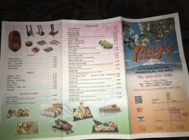 Ping's Hibachi menu