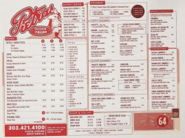 Pietra's Pizzeria Italian menu