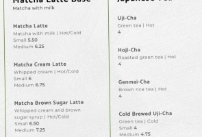 Nana's Green Tea menu