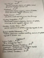 Calamity Jane's menu