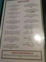 Martin's Mexican menu