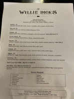 Willie Dick's First Street Tap menu