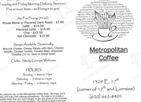 Metropolitan Coffee menu