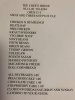 Chef's House menu