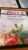 Pho Le menu