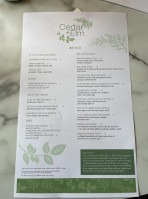 Cedar Elm menu