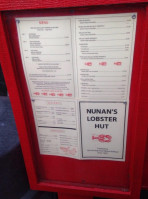 Nunan's Lobster Hut menu