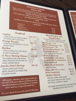Plainsman Steakhouse Lounge menu