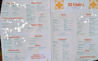 El Unico menu