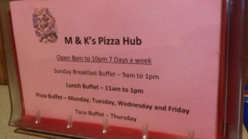M K's Pizza Hub menu
