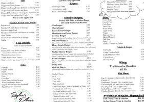 Rylee's Place Family Diner menu