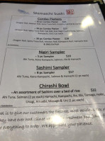 Shimaichi Sushi Kona menu