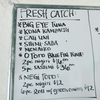Shimaichi Sushi Kona menu