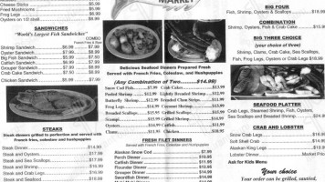 Fresh Seafood Market menu