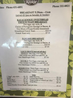 Kauai Kookie Bakery & Kitchen menu