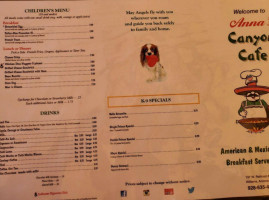 Grand Canyon Coffee Cafe menu