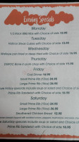 Phat Pheasant Pub menu