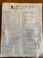 Blackbird Cafe menu