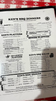 Ken's -b-que menu