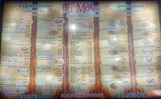 El Monte Woodbury menu