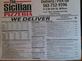 The Sicilian Pizzeria menu