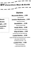 37 Junction Grill menu