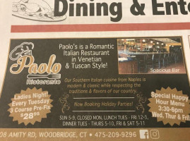 Paolo menu