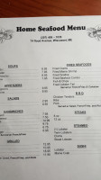 Home Seafood menu