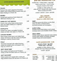 Gaunce's Deli Cafe menu