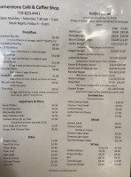 Cornerstone Cafe Coffee Shop menu