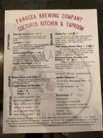 Panacea Brewing Company menu