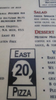 East 20 Pizza menu