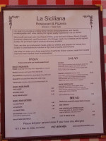 La Siciliana menu