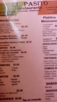 El Pasito Comida Mexicana menu