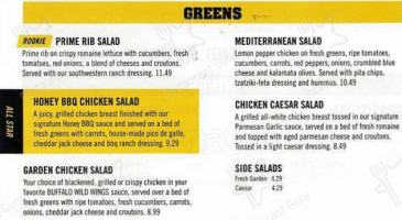 Buffalo Wild Wings menu