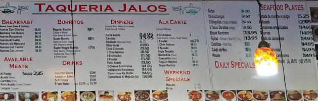 Taqueria Jalos menu