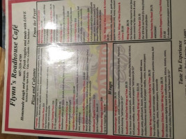 Flynn's Roadhouse Cafe menu