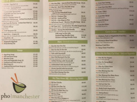 Pho Manchester menu