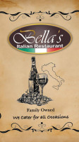 Bella's Italian menu