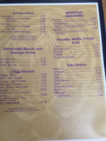 Tiger Hut Cafe menu