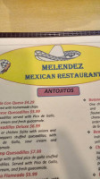 Melendez Mexican menu