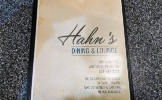 Hahn's Dining Lounge menu