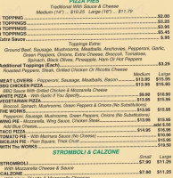 Giuseppe Pizza Family menu