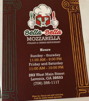 Bella Bella Mozzarella menu